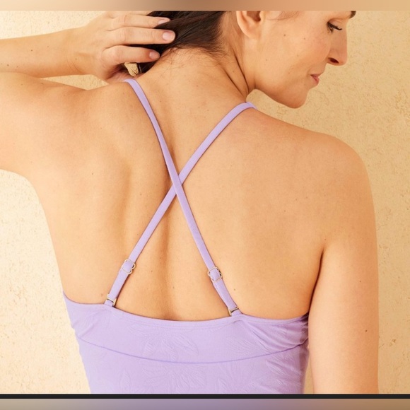 Women’s Floral Jacquard plunge Neck Full Coverage One Piece Swimsuit Medium - Picture 5 of 5